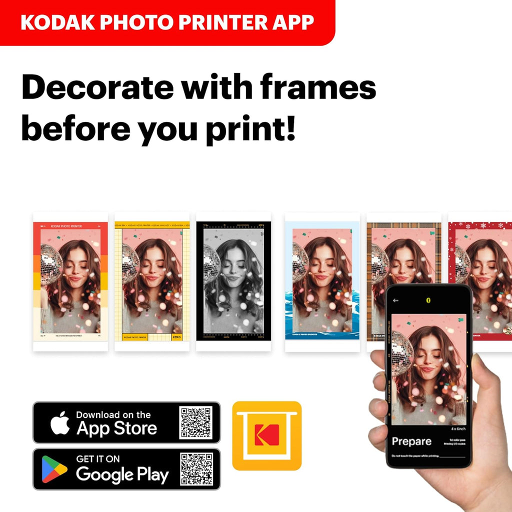 KODAK Dock Era 4x6'' Desktop Photo Printer, 50 Sheets, Docking & Bluetooth Smartphone Printer for iPhone & Android, Instant Color Prints, 4PASS Dye Sublimation