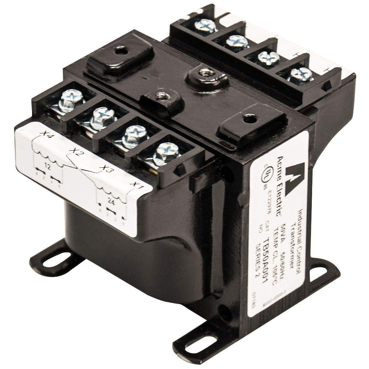 Industrial Control Transformer .300 kVA, 240 X 480 Primary Volts - 120 X 240 Secondary Volts, Factory Installed integrally Mounted 2-Pole Primary Block