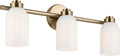Kichler Shae 24.25" 3-Light Modern Bathroom Vanity Light Fixture with White Opal Glass Shade in Champagne Bronze for Powder Room and Over Mirror (24.25" W x 9" H), 55202CPZ