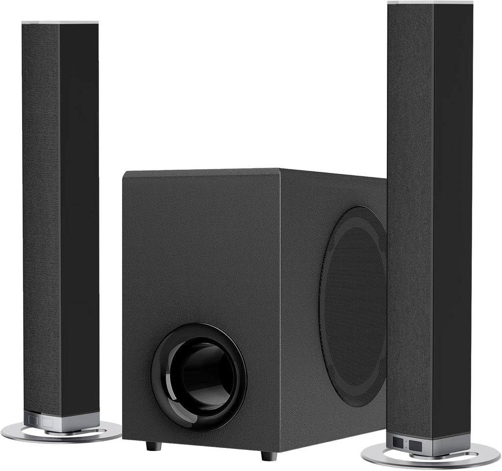 MZEIBO Sound Bar with Subwoofer, 120W Soundbar for Smart TV Bluetooth 5.0 Home Theater, Deep Bass Audio System with BT/ARC/Optical/AUX Connection for TV PC (31 Inch)