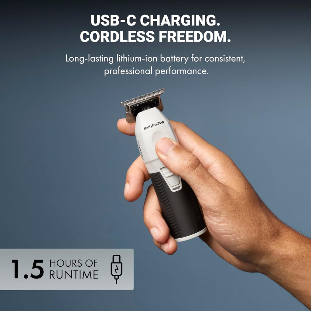BaBylissPRO COREFX Professional Cordless Beard Trimmer for Men with High-Speed 6,800 RPM Motor and Stainless Steel T-Blade for Precision Detail Work