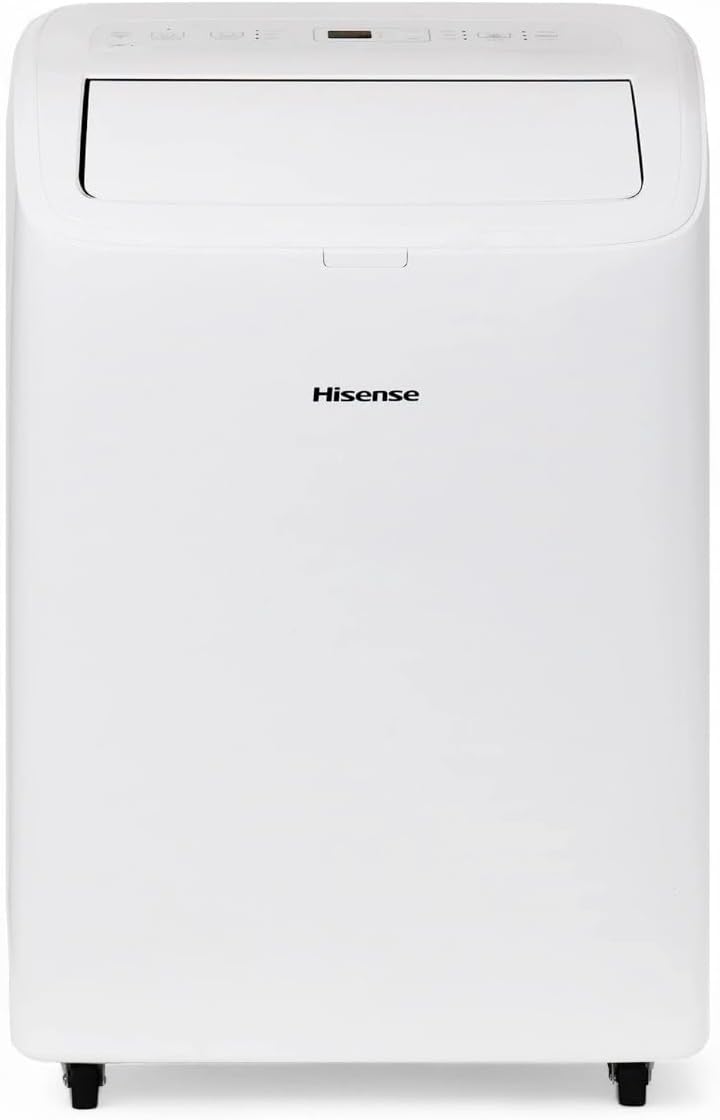 Hisense 8,000 BTU DOE/SACC (10,000 ASHRAE) Portable Air Conditioner Dual Hose & Inverter, 350 Sq Ft, Wi-Fi, ConnectLife App Google & Alexa, 3 operating modes, Noise 42 dB HAP0825TWD