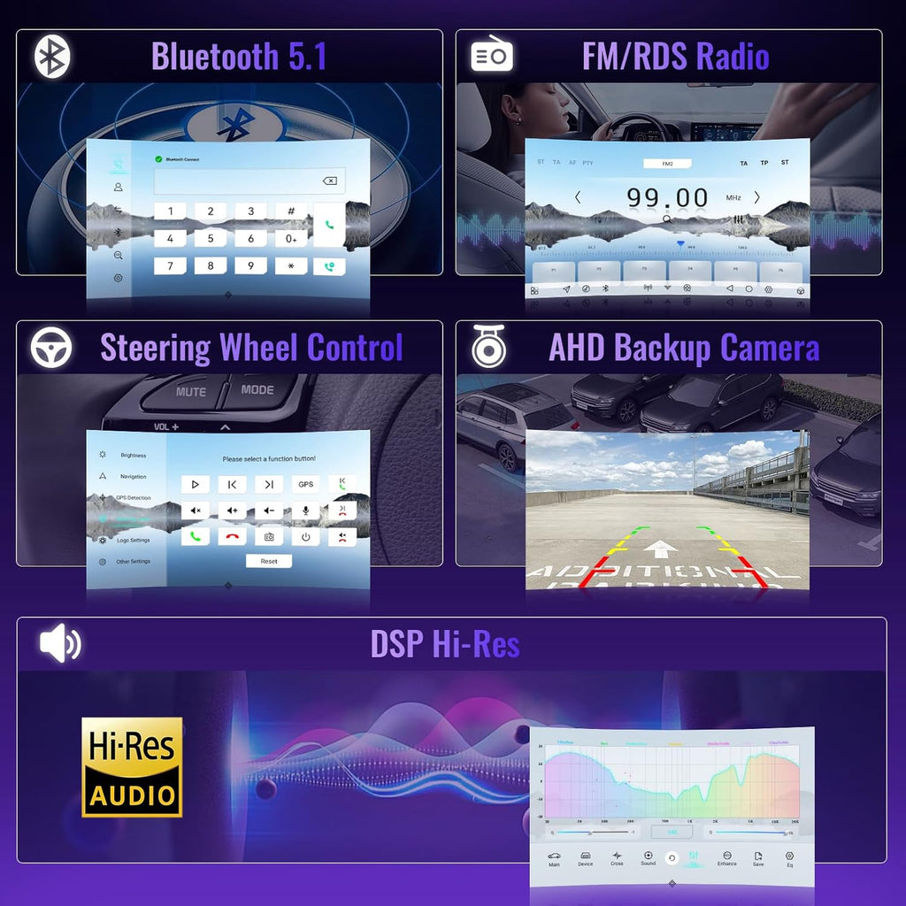 Qualcomm Octa-Core 4G+64G Car Stereo for Honda Acura MDX 2007-2013 with 9" 1280P QLED Touchscreen/5G WiFi/DSP/Hi-Res Audio/OTA, Android Car Radio Carplay Android Auto BT5.1/WiFi/SWC/GPS
