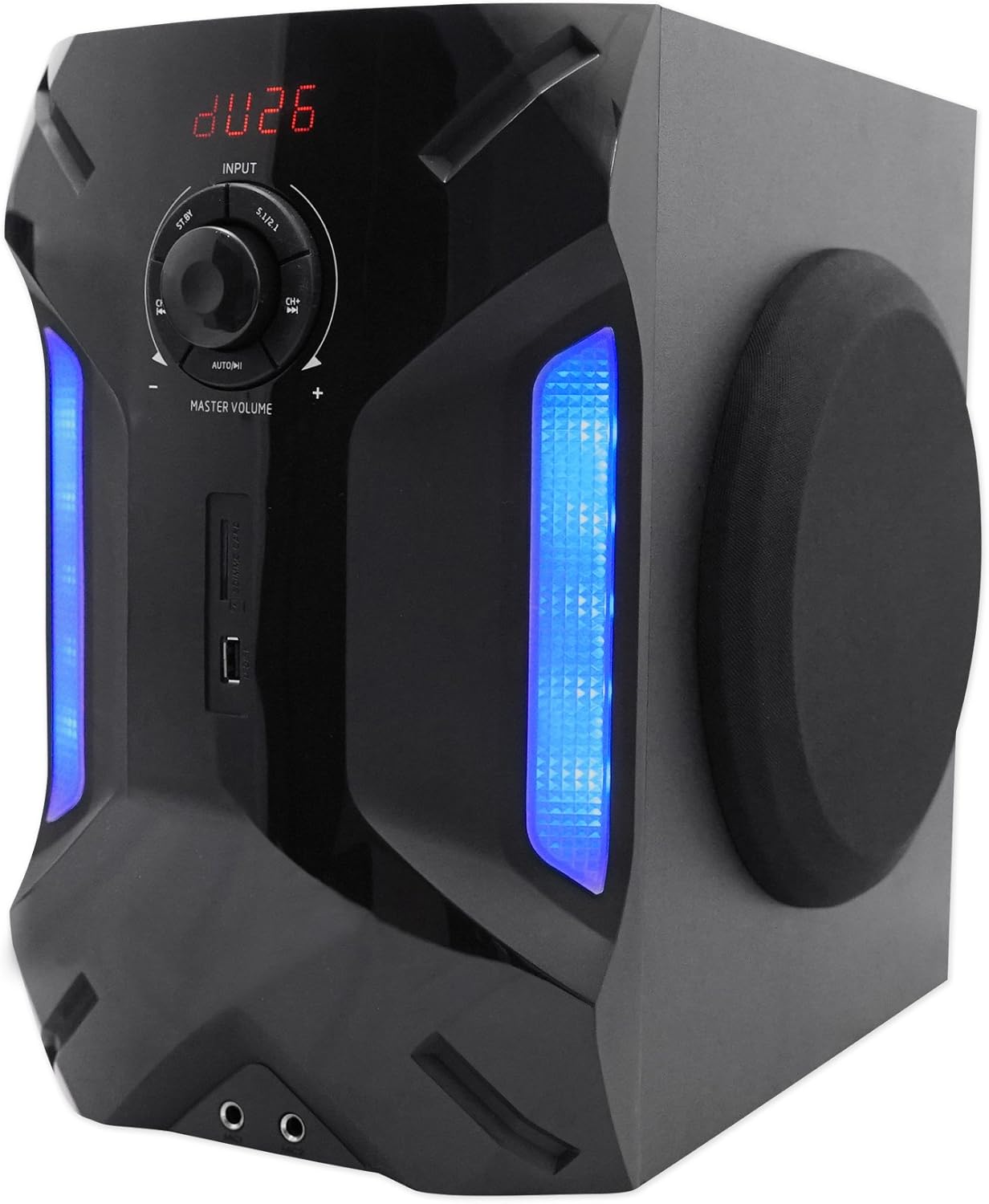 Rockville HTS56 1000W 5.1 Channel Home Theater System, Bluetooth, USB, 8" Subwoofer, LED Light Effects, Remote Control, Optical Input, for Movies, Music & Karaoke