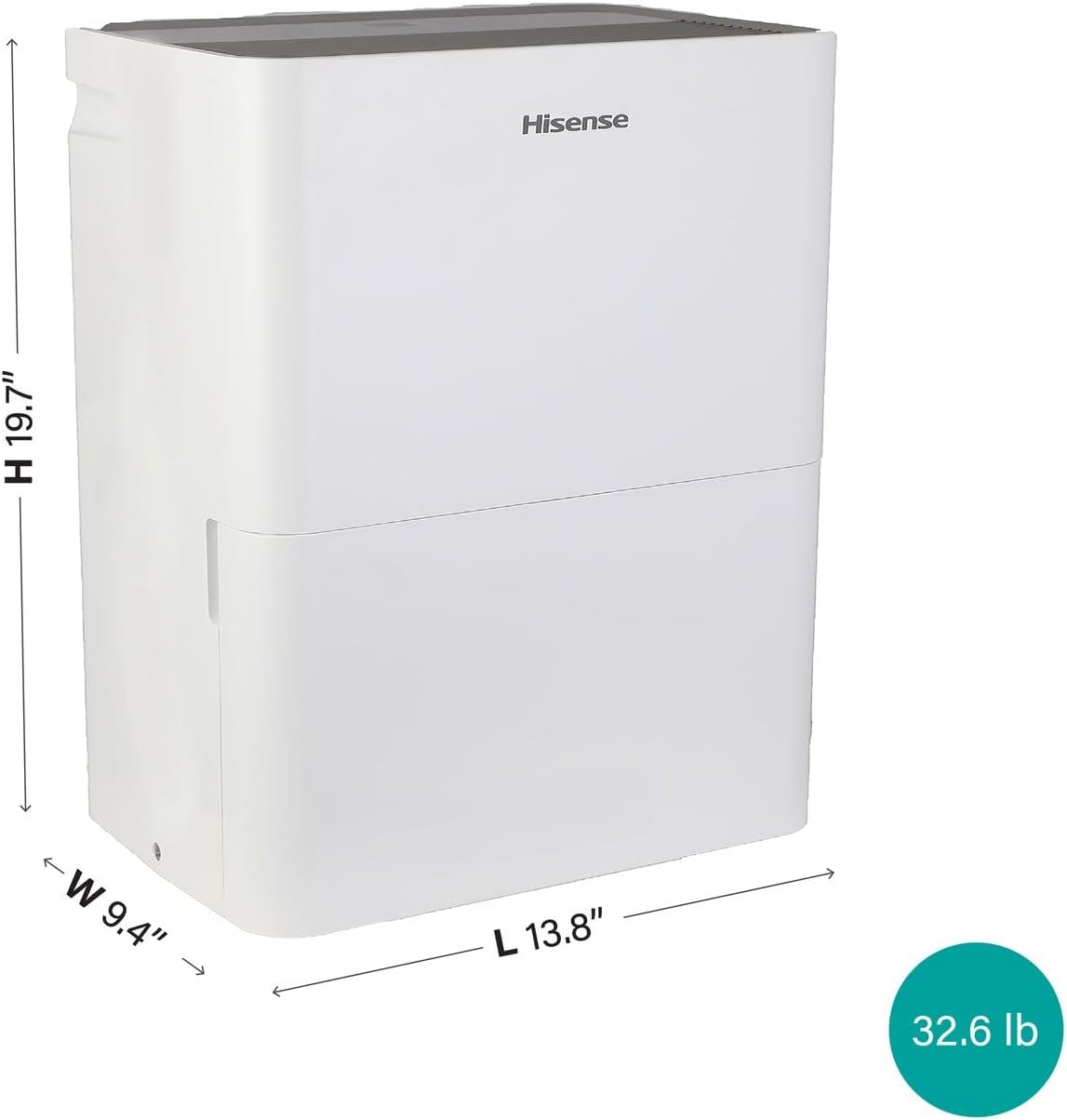 Hisense 35 Pint Compact Portable Dehumidifier with Slide-Out Bucket, Energy Efficient Quiet Humidity Absorber for Bathroom Bedroom Garage Attic Home Crawl Space, 3000 Sq. Ft.