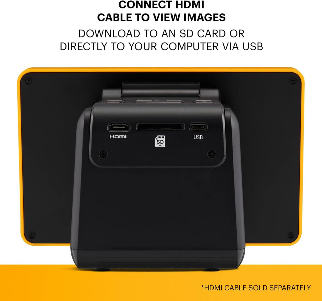 KODAK Slide N Scan Max Digital Film Scanner - Black/Yellow - Tiltable 7-Inch LCD with Gallery Mode & Photo Scanner Preview - Quick-Feed Tray for Slide Digitizer