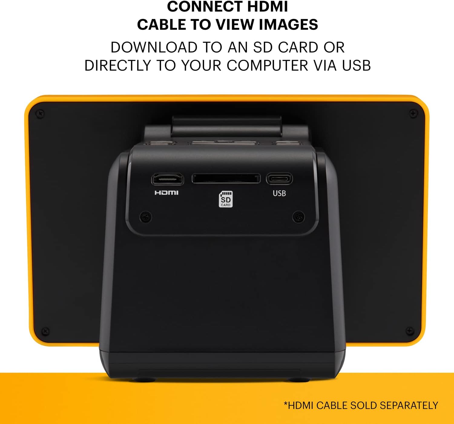 KODAK Slide N Scan Max Digital Film Scanner - Black/Yellow - Tiltable 7-Inch LCD with Gallery Mode & Photo Scanner Preview - Quick-Feed Tray for Slide Digitizer
