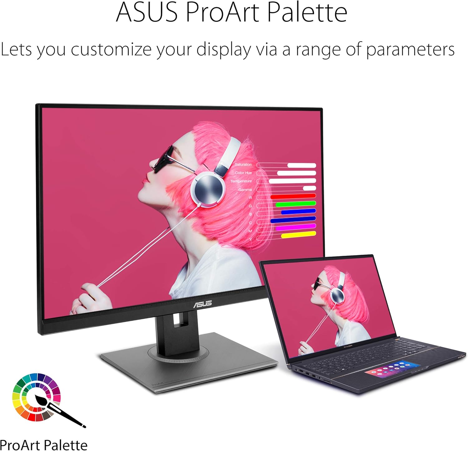 ASUS ProArt Display PA278QV 27” WQHD (2560 x 1440) Monitor, 100% sRGB/Rec. 709 ΔE < 2, IPS, DisplayPort HDMI DVI-D Mini DP, Calman Verified, Eye Care, Anti-Glare, Tilt Pivot Swivel Height Adjustable