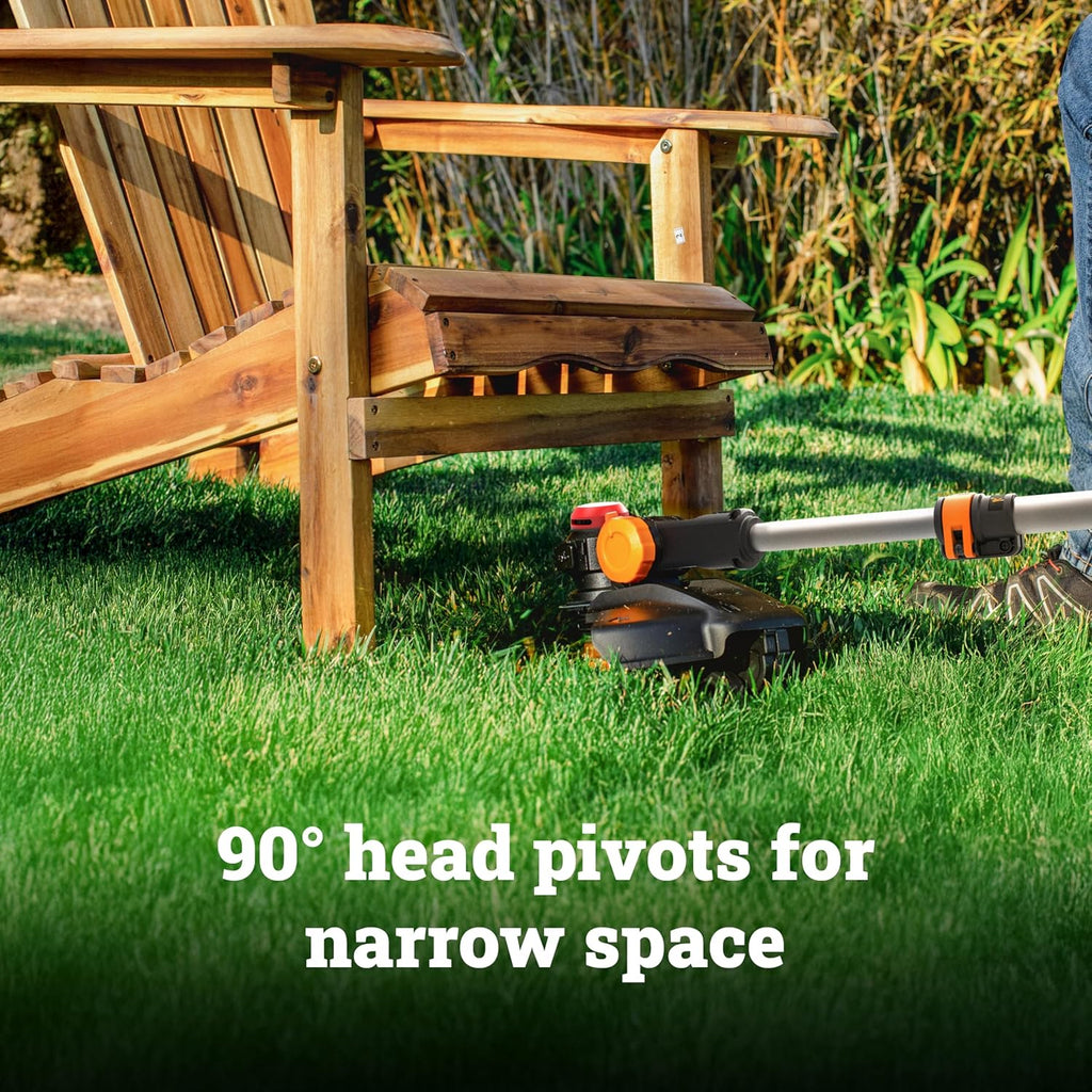 WORX 3 in 1 Cordless String Trimmer/Lawn Edger/Mini Mower, 13" Electric Weed Wacker with Command Feed, 20V Weed Eater with Brushless Motor, 4.0 Ah Battery & Charger Included, WG173
