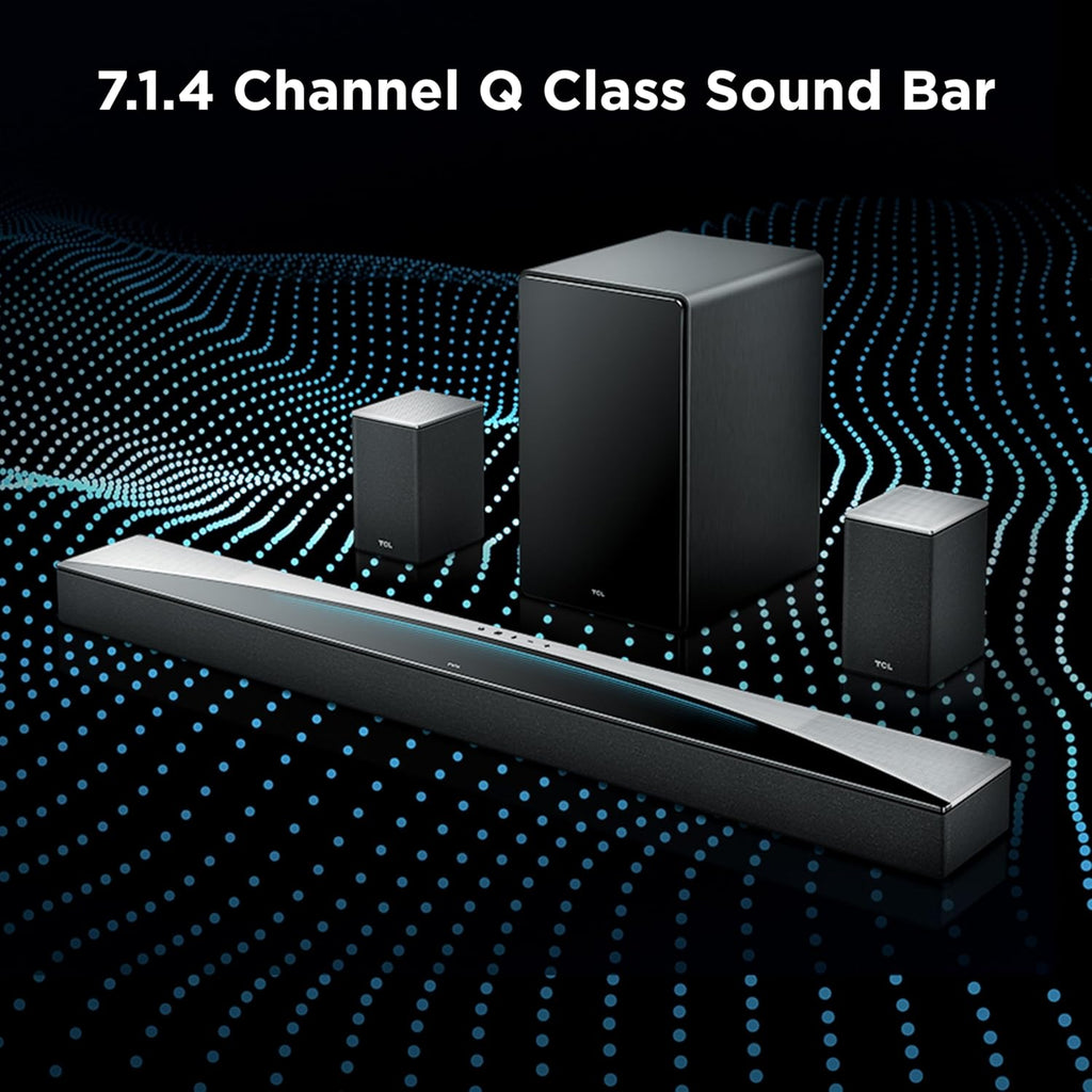 TCL Q85H 7.1.4 Surround Sound Bar with Wireless Subwoofer for Smart TV | Dolby Atmos DTS:X Sound System | 860W Power Bluetooth Home Theater Speaker | App Control & Remote Control | Latest Model