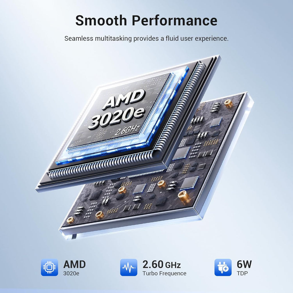 15.6 Inch Laptop Computer, AMD 3020e Processor (Up to 2.6GHz), 8GB RAM 256GB SSD, 1080P IPS FHD Display, USB3.2, Type-C, HDMI, WiFi 5, Win11 Laptop, Notebook Laptops for Business and Students
