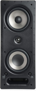 Polk Audio 265-RT 3-Way in-Wall Speaker - Vanishing Series | Fits Ceiling/Wall | High-Performance Home Stereo Speakers | Power Port & Paintable Grille - Black