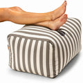 Jaxx Leon Outdoor Bean Bag Ottoman, Taupe Striped