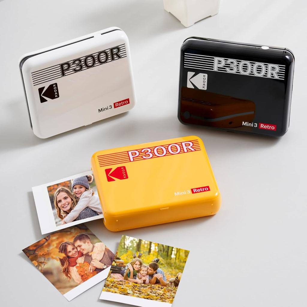 KODAK Mini 3 Retro 3x3'' Portable Photo Printer, 38 Sheets, Bluetooth Smartphone Printer for iPhone & Android, Instant Color Prints, 4PASS Dye Sublimation, Yellow