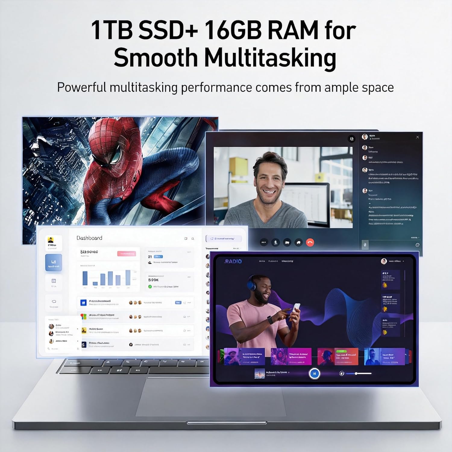2026 New 16'' Laptop, 1TB SSD, 16GB RAM, Intel Quad-Core Processor 3.6GHz(Beat Core i7-8565U), Win 11, Backlit Keyboard, 1080p FHD Display, Fingerprint, USB 3.2 Gen1, WiFi5, BT5, Type-C, HDMI, Metal