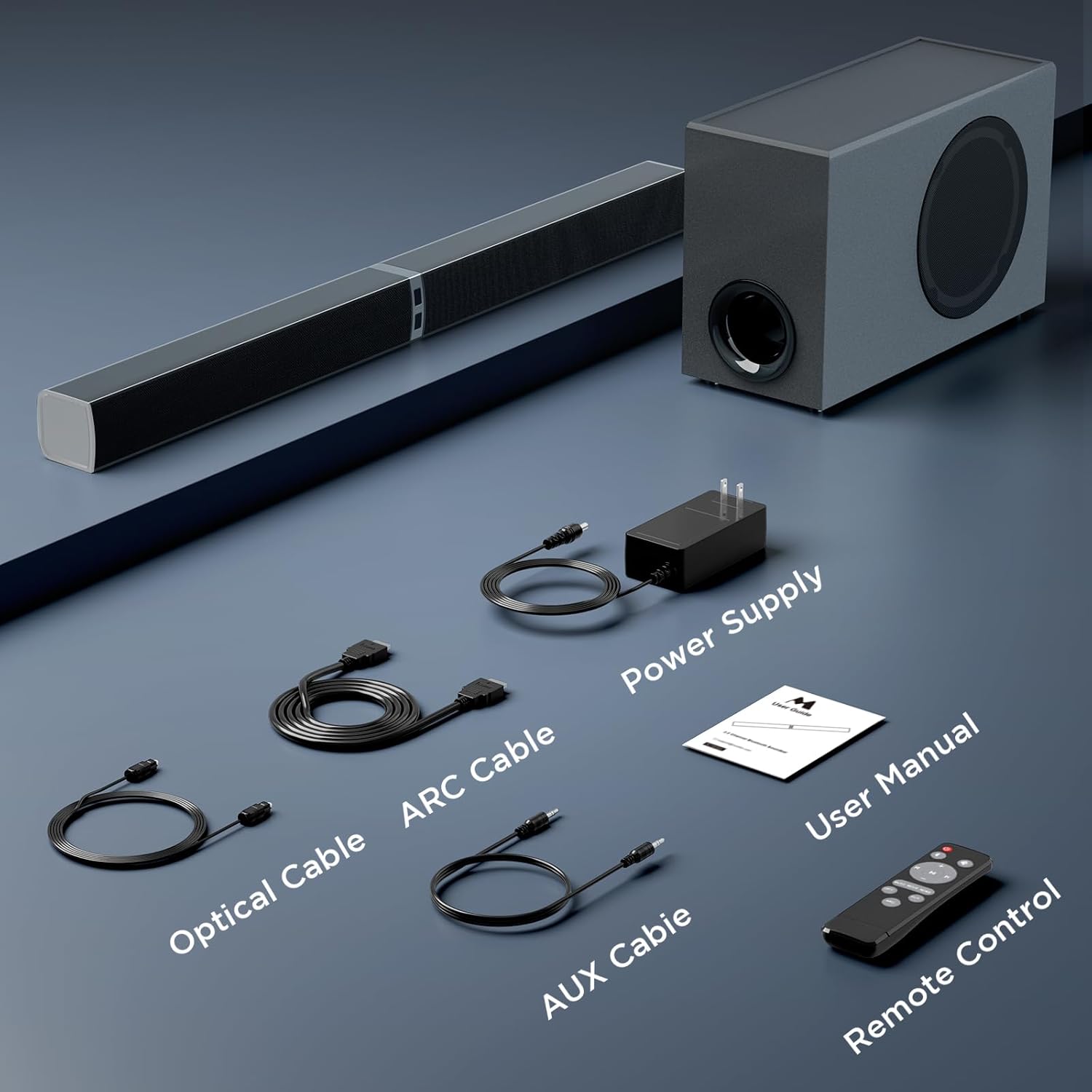 MZEIBO Sound Bar with Subwoofer, 120W Soundbar for Smart TV Bluetooth 5.0 Home Theater, Deep Bass Audio System with BT/ARC/Optical/AUX Connection for TV PC (31 Inch)