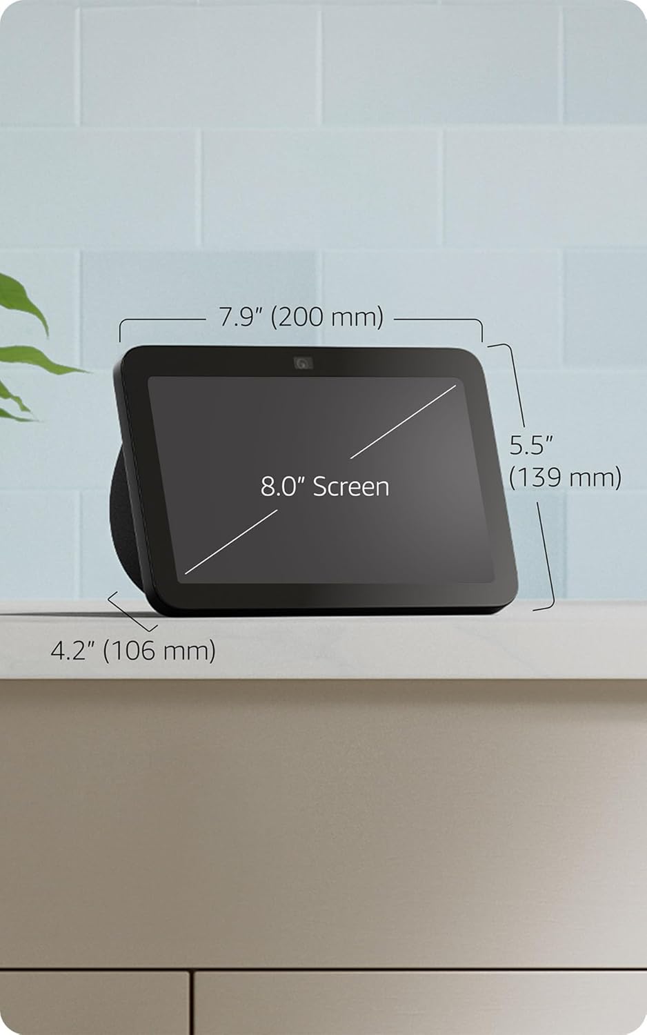 Amazon Echo Show 8, With Spatial Audio, Smart Home Hub, ideal for open living spaces, Designed for Alexa+, Glacier White