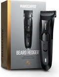MANSCAPED® The Beard Hedger® Men's Premium Beard Trimmer, 20 Length Adjustable Blade Wheel, Stainless Steel T-Blade for Precision Facial Hair Trimming, Cordless Waterproof Wet/Dry Clipper