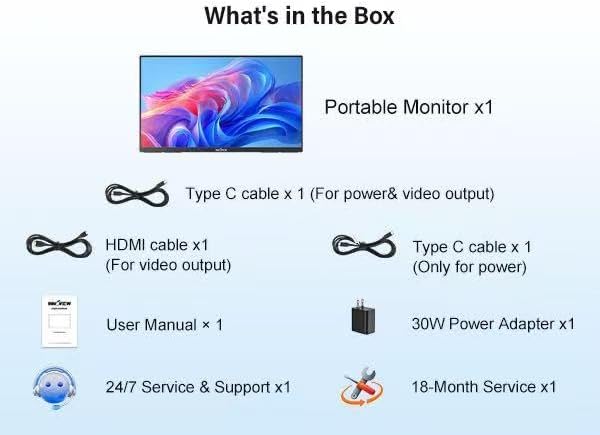 InnoView Large Portable Monitor 23.8inch FHD 1080P 144Hz USB-C, HDMI Computer Display HDR 100% sRGB IPS Gaming Monitor W/180°Adjustable DC Eyes Care Stand for Laptop PC MAC Phone PS4 Xbox Switch
