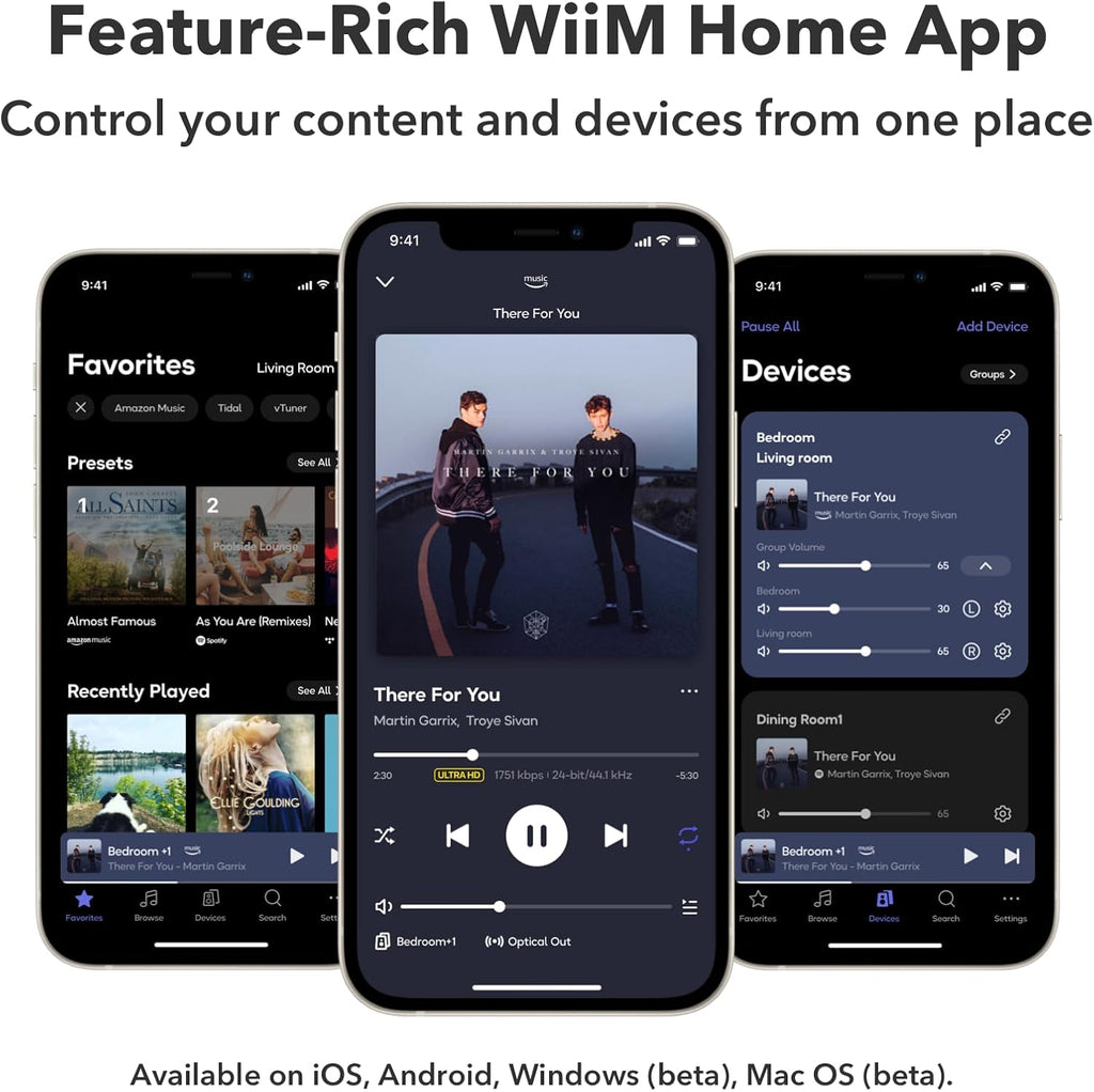 WiiM Pro AirPlay 2 Receiver, Google Cast Audio, WiFi Multiroom Streamer, Compatible with Alexa, Siri and Google Assistant, Stream Hi-Res Audio from Spotify, Amazon Music, Tidal and More