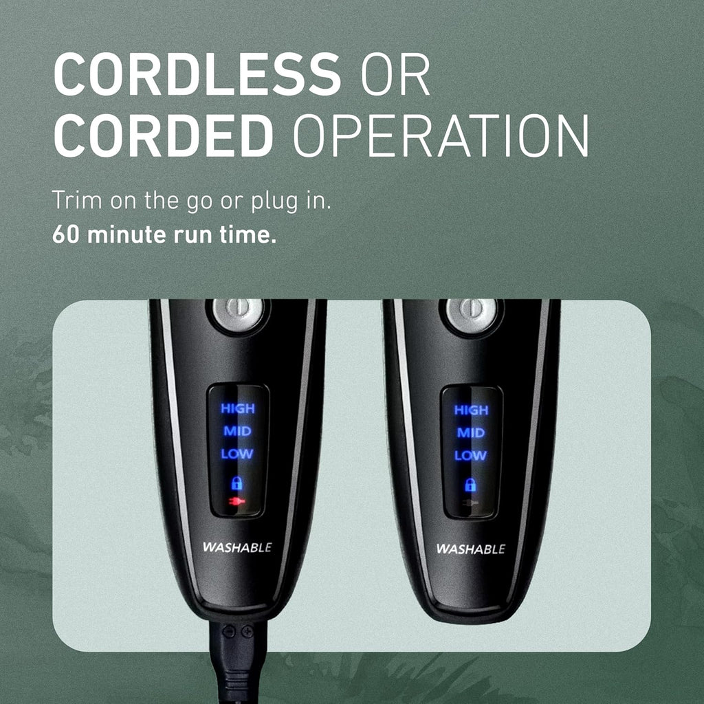 Panasonic Beard Trimmer for Men Cordless Precision Power, Hair Clipper with Comb Attachment and 19 Adjustable Settings, Washable, ER-SB40-K, 0.5-10mm lengths, 1 Pack