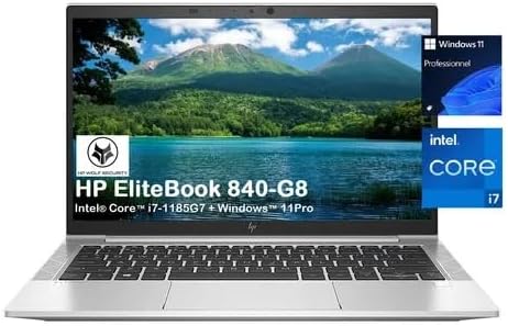 HP EliteBook 840 G8 Laptop, 11th Gen Intel Core i7-1185G7 3.0GHz, 16GB RAM, 512GB SSD, Windows 11 Pro, Fingerprint, (Renewed)