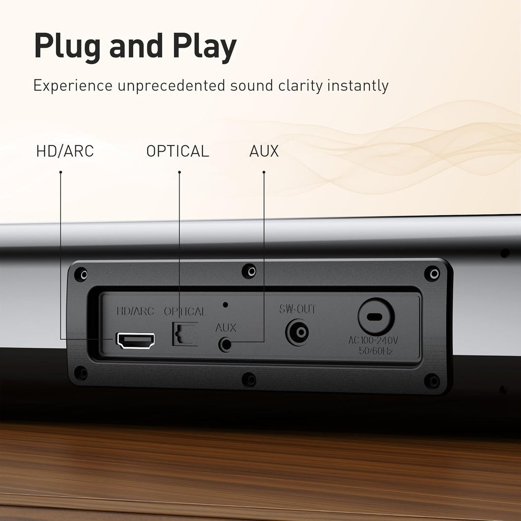 Soundbar with Subwoofer for TV, Home Theater Bluetooth 5.3 Speaker System with 2 Wireless Karaoke Mics, Surround Sound Audio with HDMI ARC, Optical, AUX, USB for Movie, Music, Family Party(Peak 280W)