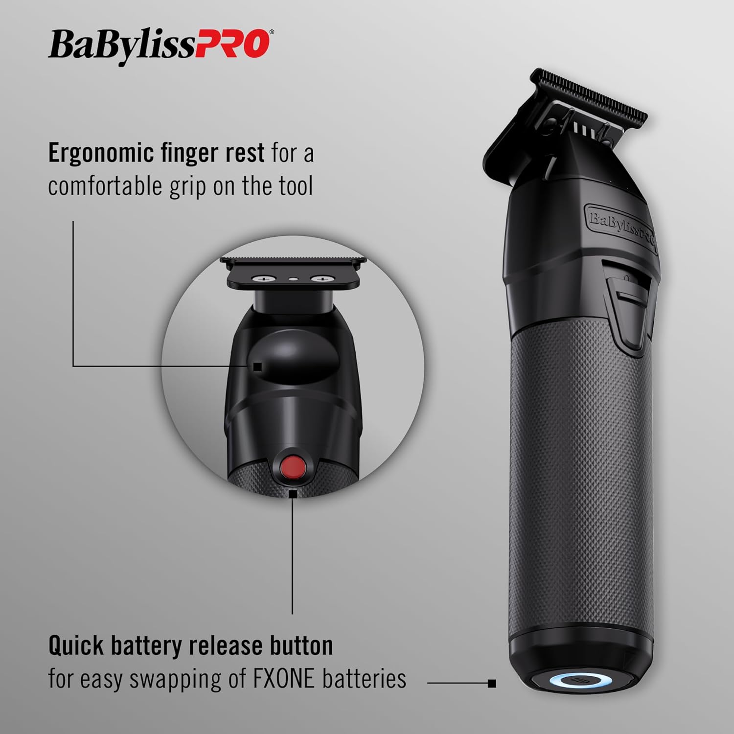 BaBylissPRO FXONE Professional Cordless Outlining Trimmers for Men with Interchangeable Battery