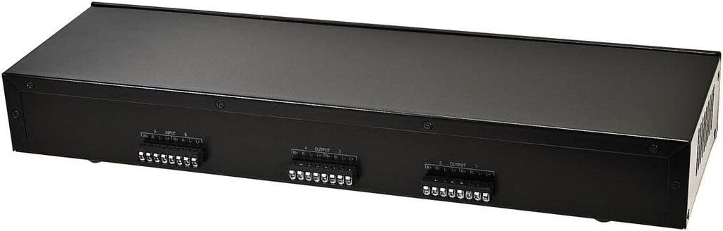 Monoprice 4-Channel A/B Speaker Selector - Black With Volume Control, 100 Watts Per Channel, Accepts Wire Gauges Up To 14AWG, Maintains 8 Ohms