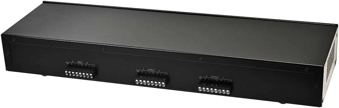Monoprice 4-Channel A/B Speaker Selector - Black With Volume Control, 100 Watts Per Channel, Accepts Wire Gauges Up To 14AWG, Maintains 8 Ohms