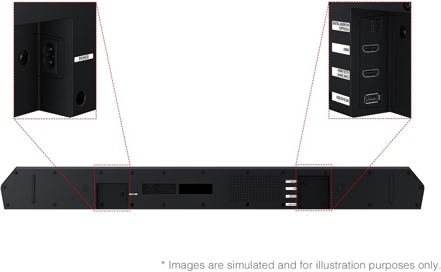 Samsung Q-Series Soundbar HW-Q600F, 3.1.2 Channel, Dolby Atmos Soundbar with Wireless Subwoofer, Q-Symphony, Adaptive Sound, SpaceFit Sound, Game Pro Mode, 4K Pass-Through Home Theater Audio System