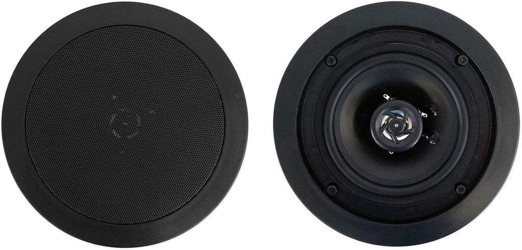 Rockville CC525T Bundle: (4) Pair 5.25-in 70V Commercial in-Ceiling Speakers, RCS180-6 180W 6-Zone Rack Mount Digital Hybrid Amplifier Receiver, Bluetooth, for Bedroom/Living Room/Bathroom, 5-Items
