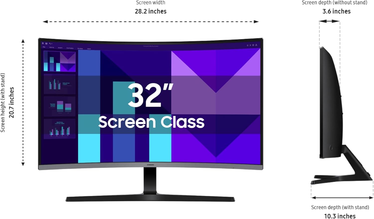 Samsung 32-inch S3 (S39GD) FHD 100Hz Curved Monitor, Game Mode, Eye Saver Mode, Multiple Connectivity with HDMI Port, Built-in Speakers, LS32D39DGANXZA, 2025