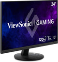ViewSonic VX2416A 24 Inch 1080p Gaming Monitor, IPS Display with 120Hz and 1ms for Smooth Home Entertainment, Eye Care Technology, DisplayPort, USB-C, and HDMI Inputs