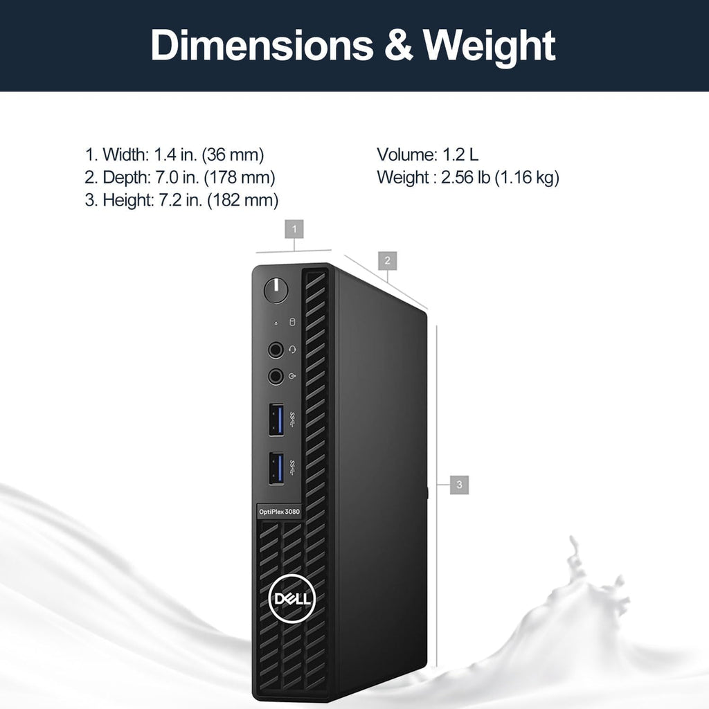 Dell OptiPlex 3080 Micro PC | Intel Core i5-10500T | 16GB RAM | 512GB SSD | Windows 11 Pro | Wi-Fi+ BT | Mini Desktop Computer (Renewed) (16GB RAM + 512GB SSD)