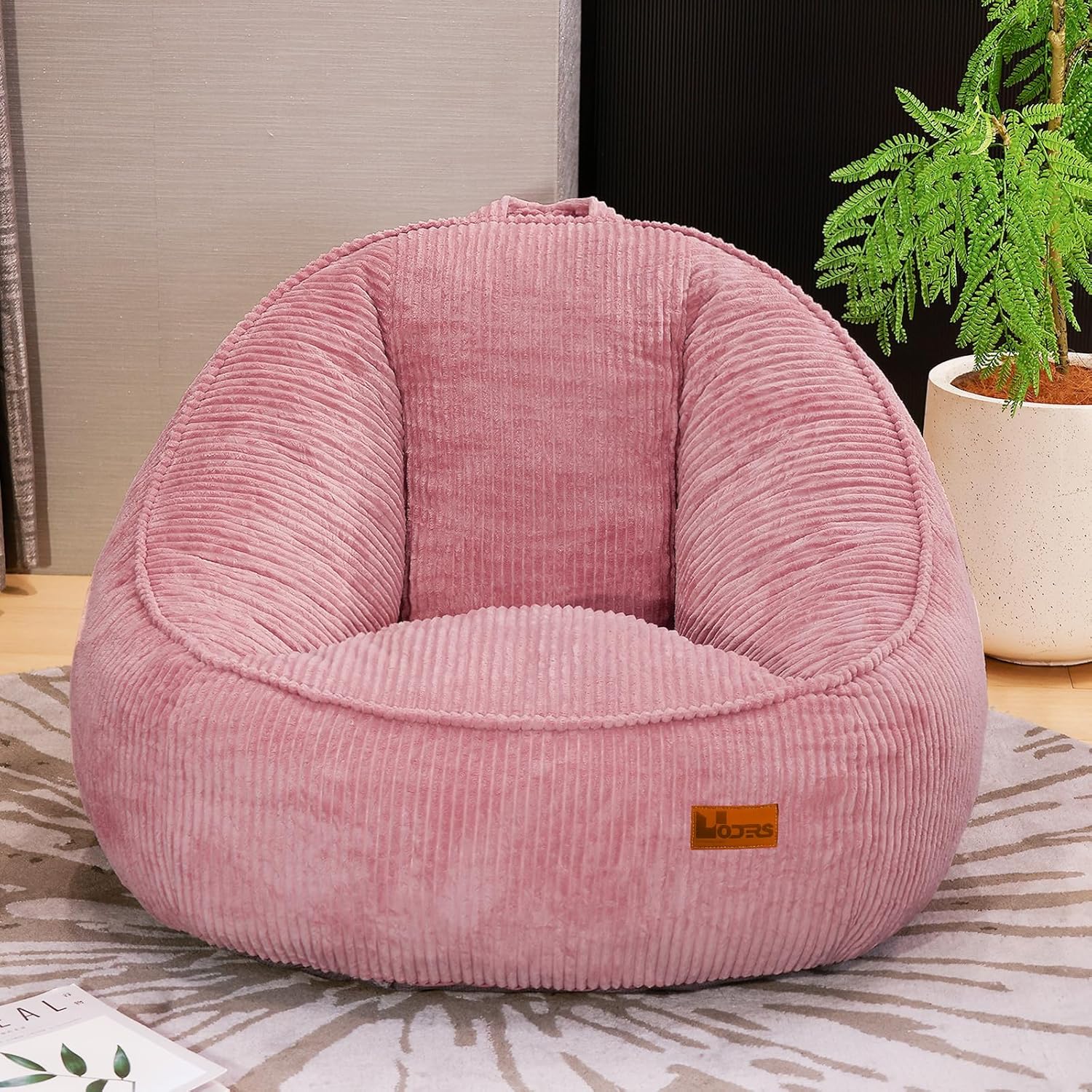 Bean Bag Chair, Cozy Fluffy Beanbag Chairs with Filler for Teens and Kids, Floor Lazy Sofa for Living Room Gaming & Reading (M-Mauve)