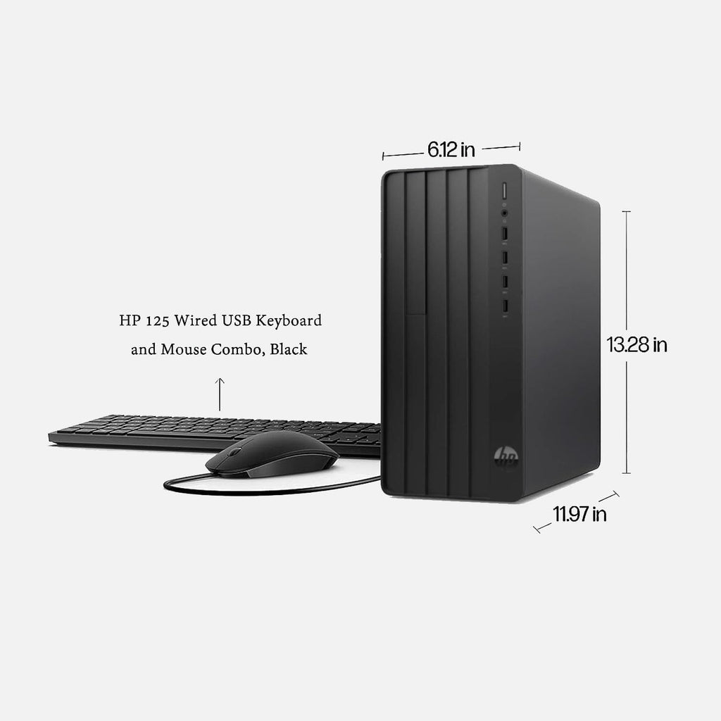 HP Desktop Computer Tower PC - Intel i5-12500T 6-Core, 16GB DDR4 RAM, 1TB PCIe SSD, Windows 11 Home, WiFi, Bluetooth, HDMI, Business Ready with Keyboard Mouse, Jet Black