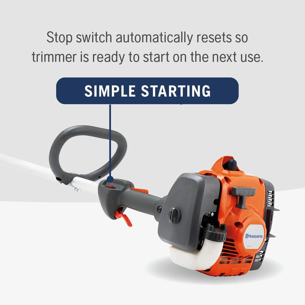 Husqvarna 122C Gas String Trimmer, 22-cc 2-Cycle, 17-inch Curved Shaft String Trimmer with Tap N' Go Head, 966712701, Gifts for Men