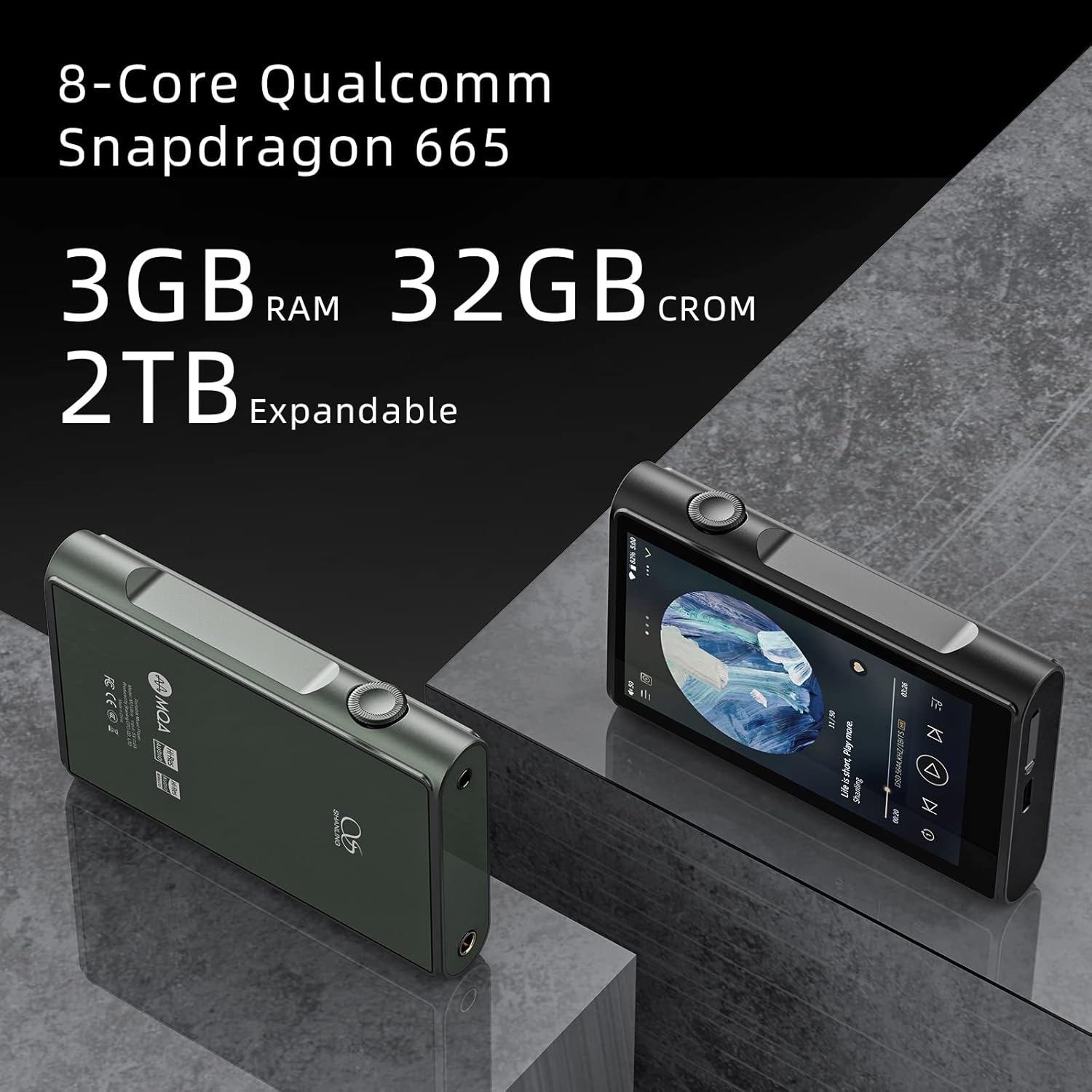 SHANLING M3 Ultra MP3/MP4 Player,Hi-Res Bluetooth Audio Player,Portable Digital Music Player,MP3 Music Player with Dual ES9219C 4.2in LCD Touch Screen 5G DAC/AMP Android 10 3.5mm&4.4mm Output (Black)