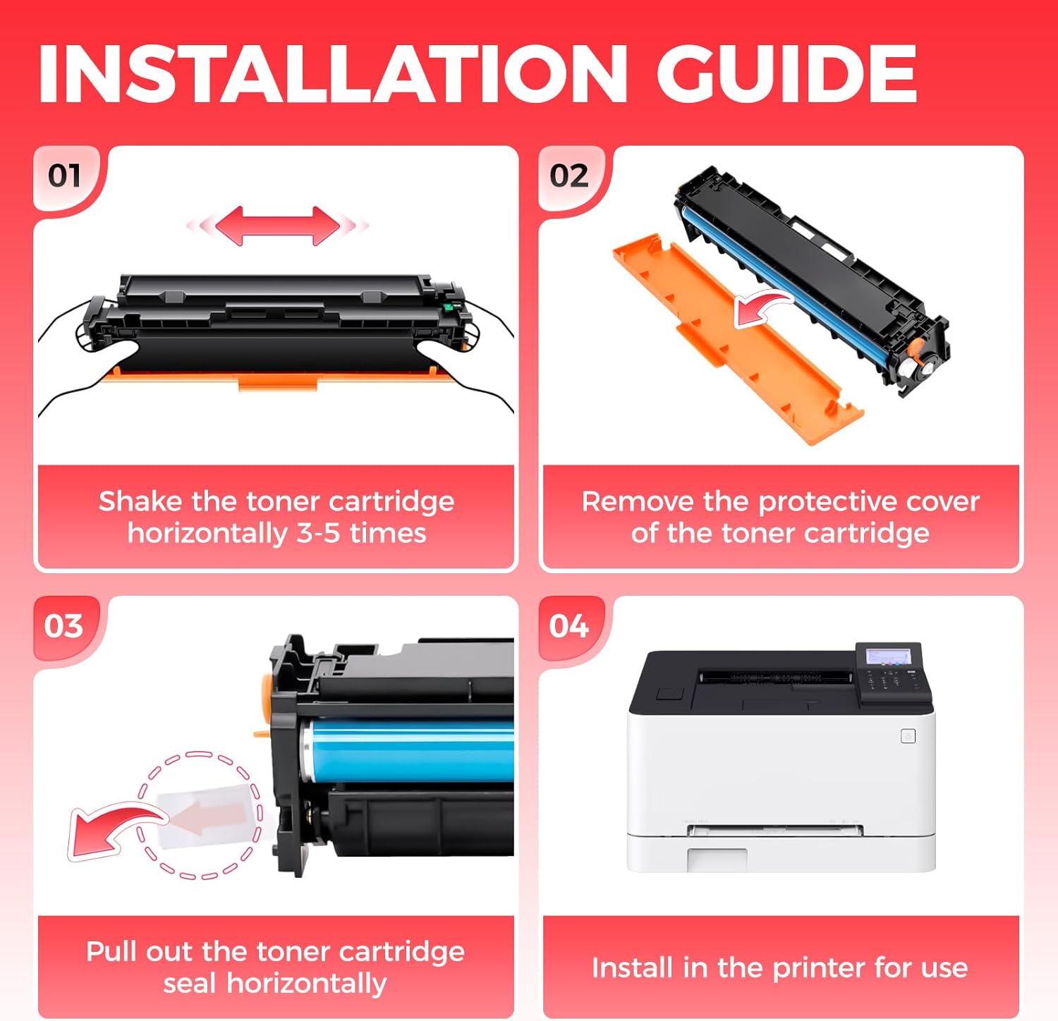 075H Toner Cartridge 4-Pack with Chip Replacement for Canon 075H 075 Toner Compatible with Canon LBP646Cdw MF665Cdw MF662Cdw MF664Cdw LBP647Cdw LBP640 MF660 Laser Printer Ink Black Cyan Yellow Magenta
