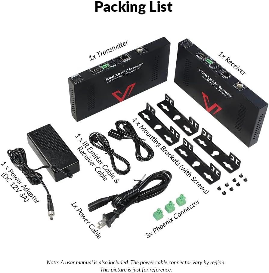 AV Access HDMI Extender with ARC Audio Return, 1080P Upto 230ft, 4K@60Hz HDR Upto 131ft, Extract Audio to Speakers or AVR, IR Control, HDBaseT for TV, Sound System, Home Theater (4KEX70-ARC-H2)