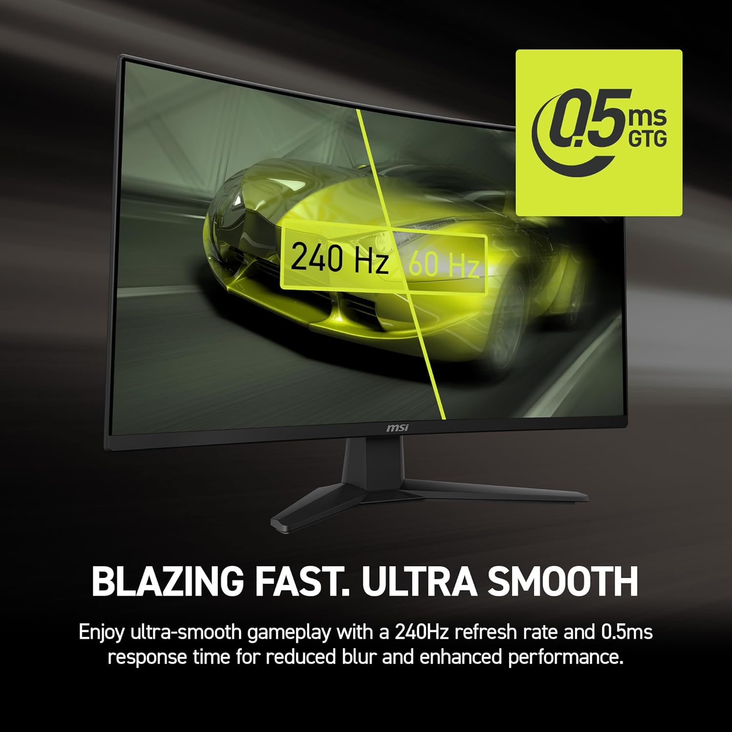 msi MAG 274CF X24 27-inch 1920 x 1080 (FHD) Gaming Monitor, 240Hz, FreeSync Premium, HDR Ready, HDMI, VGA Port, VESA Mountable, Tilt, 4-Side Slim Bezel, 0.5ms, Black
