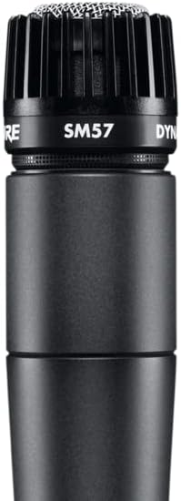 Shure SM57 Dynamic Microphone – Wired Cardioid XLR Instrument Handheld Mic for Guitar Amplifiers, Snare Drum, Percussion, Live Sound & Studio Recording, Black
