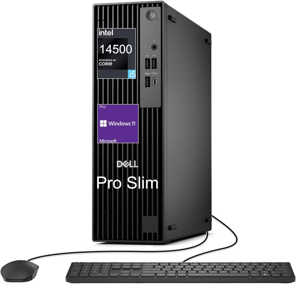 Dell Pro Slim (Next-Gen Optiplex 7020 SFF) Business Desktop, Intel 14 Core i5-14500, 16GB DDR5 RAM, 512GB SSD, HDMI & DP, WiFi 6E, RJ-45, Windows 11 Pro, Wired KB & Mouse