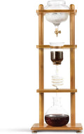 Yama Cold Brew Maker I Ice Coffee Machine With Slow Drip Technology I Makes 6-8 cups (32oz), Large Capacity Cold Brew Coffee Tower, Bamboo Straight Frame