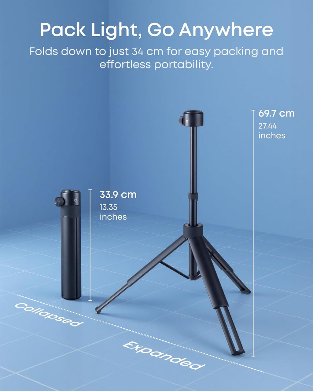 Nebula Quick-Mount Projector Stand, 1s Quick-Mount for Nebula P-Series Projectors, Universal Compatibility for More Projectors, 3.3kg Stable Support, 34cm Compact Foldable Design.