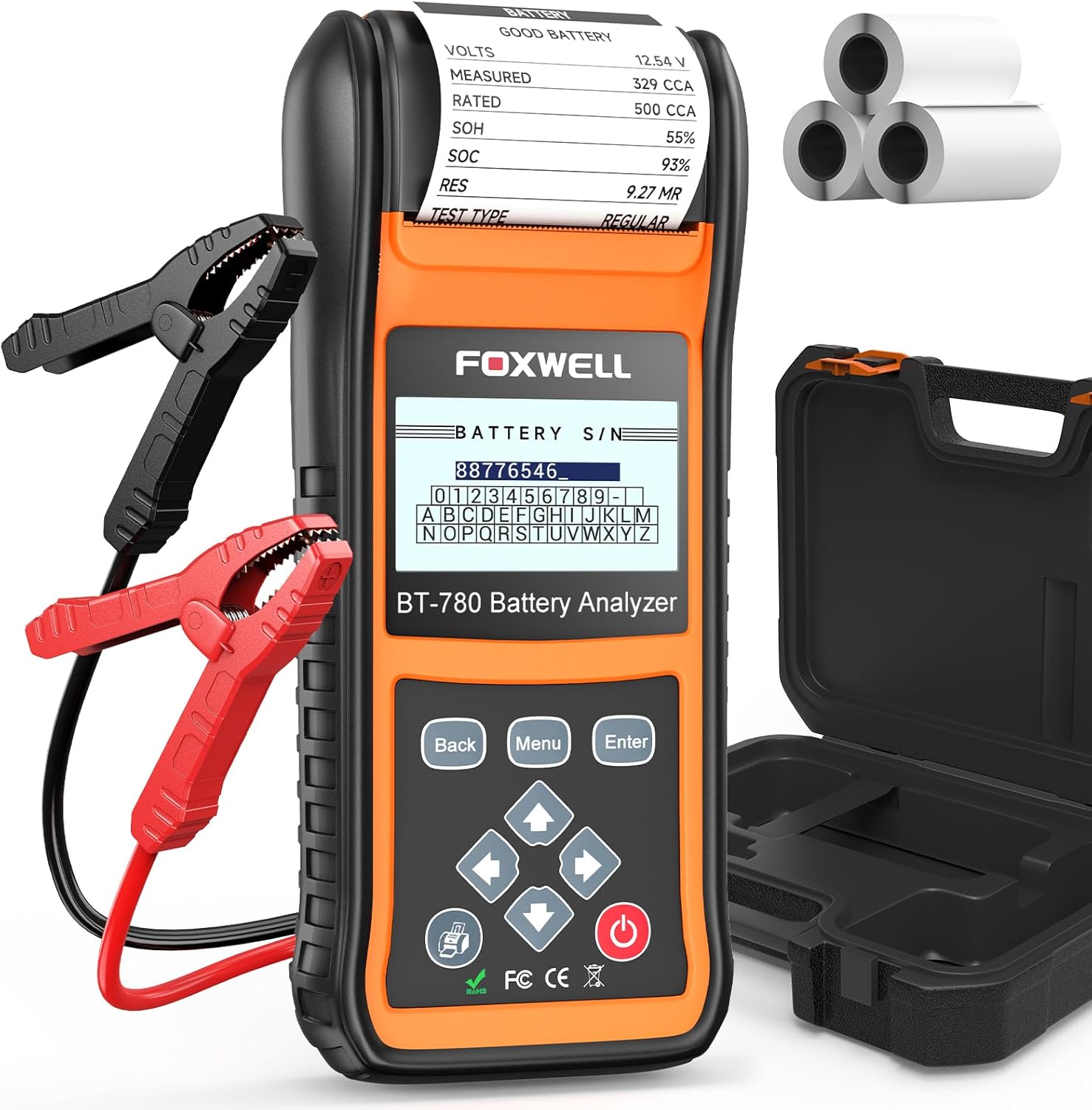 24V 12V Car Battery Tester with Printer - 2026 FOXWELL BT780, Professional Battery Load Analyzer, 100-2000CCA Automotive Starter & Alternator Tester for Cars Trucks SUVs Marine & Heavy Duty Vehicles