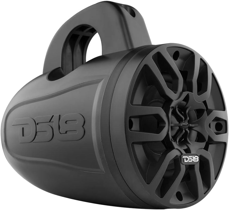 DS18 MP4TP.4A 4" 600W Bluetooth Marine Tower Speakers with Amplifier and Remote