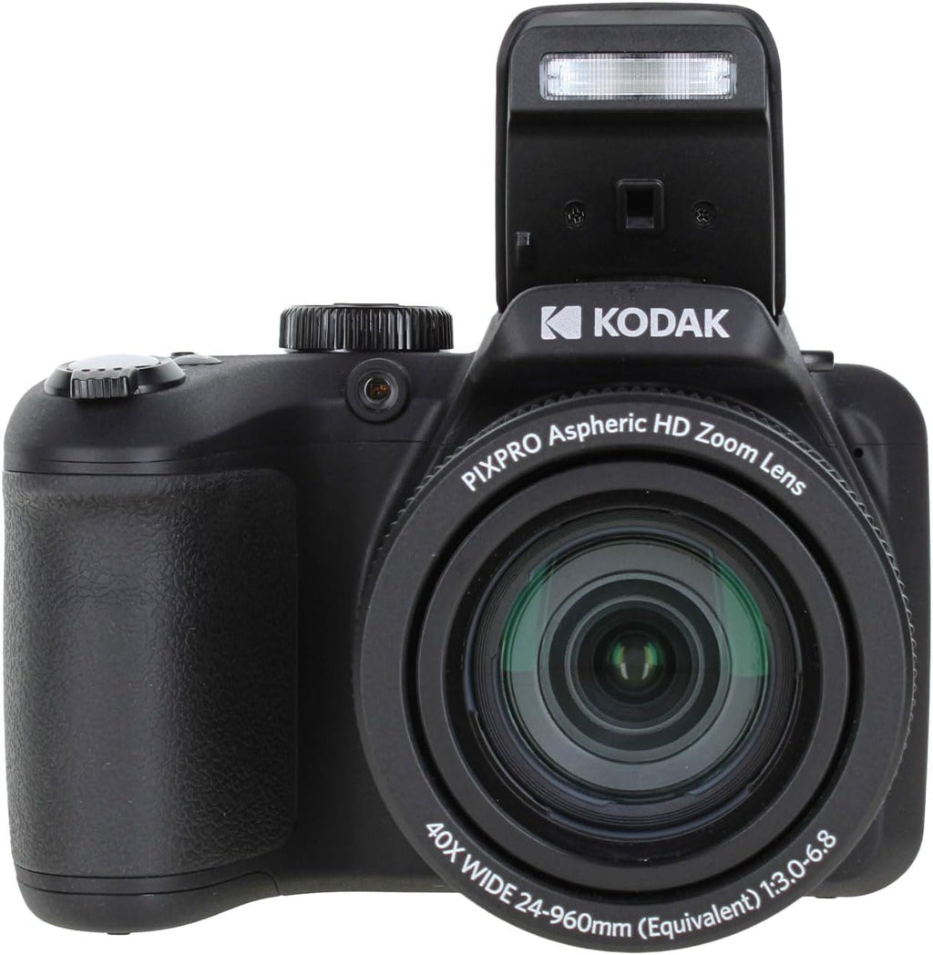 Kodak Pixpro AZ405 Digital Camera (AZ405BK) Bundle Including: 64 GB Memory Card, Rechargeable Batteries, Case, Neck Strap, Lens Caps, Full Cleaning Kit, Card Reader, Card Wallet, USB Cable, Cap Keeper