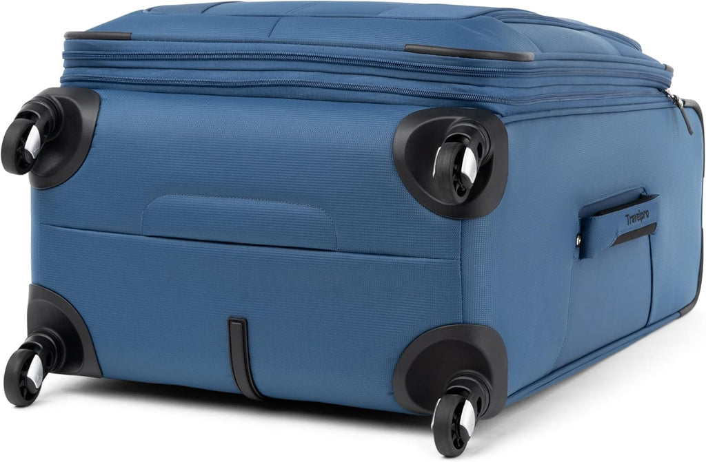 Travelpro Maxlite 5 Softside Expandable Luggage with 4 Spinner Wheels, Lightweight Suitcase, Men and Women, Ensign Blue, Checked-Medium 25-Inch